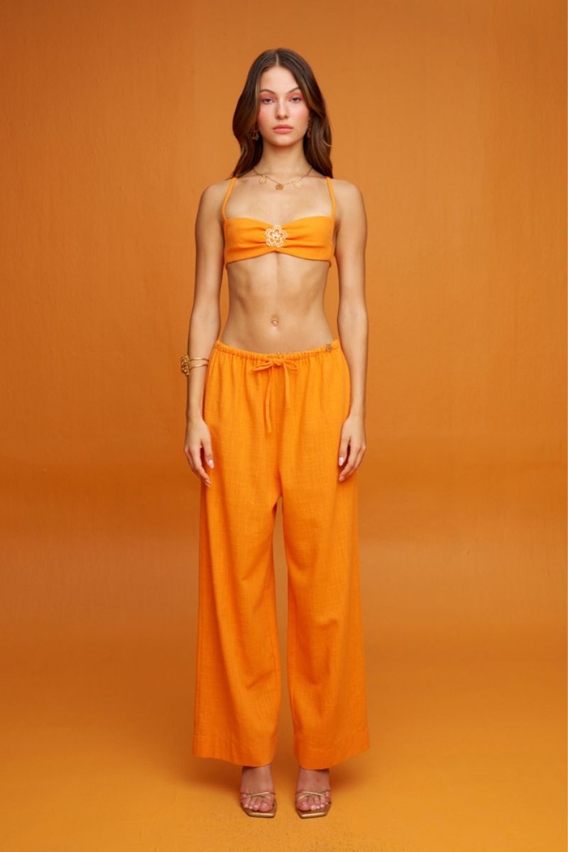 CAMELLIA ORANGE ICONIC TOP - CULT MIA