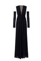 Elegant AIA dress gown by Arti Apparel featuring intricate detailing and a flowing silhouette, perfect for formal occasions.