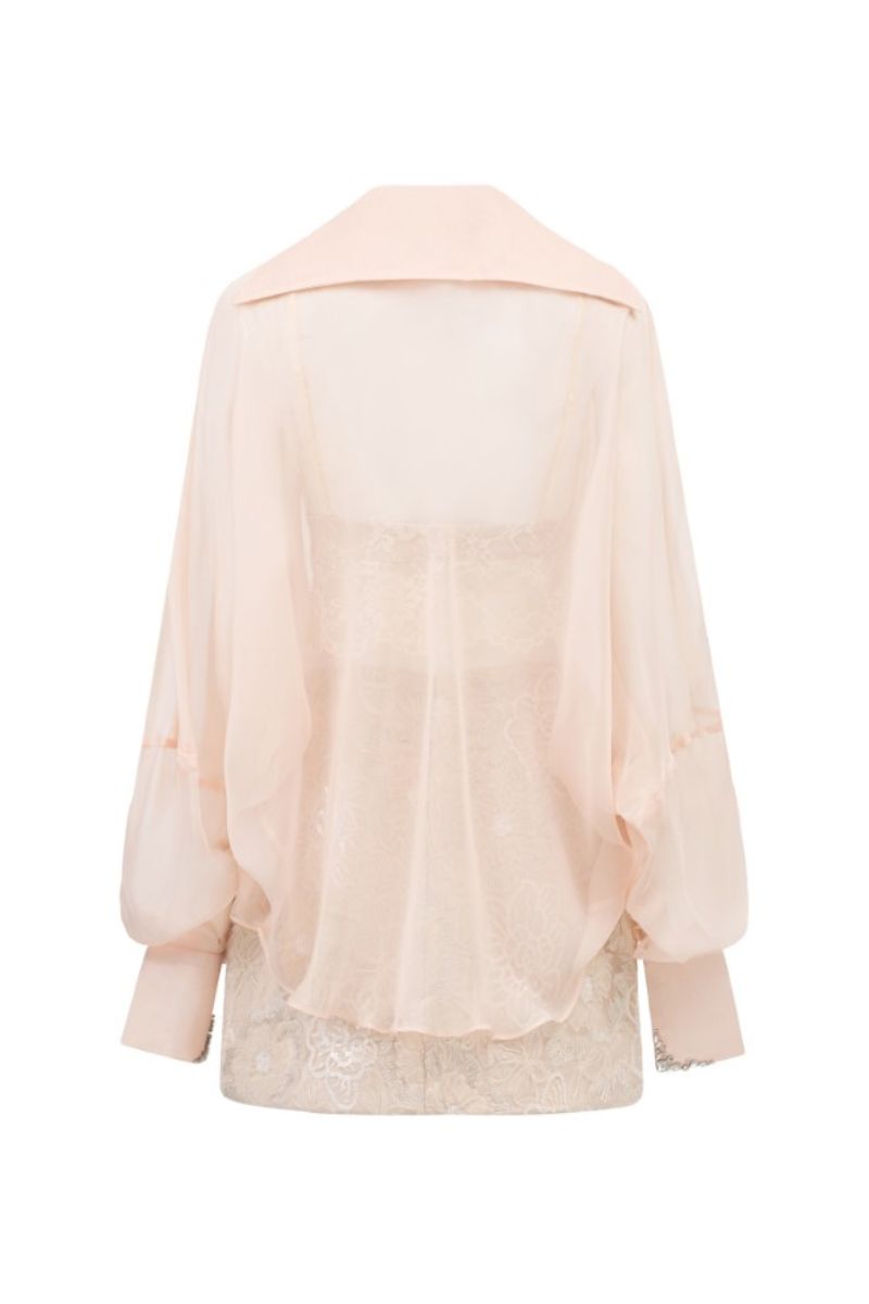 EDANA BEIGE SILK PLEATED TOP AND SKIRT SET - CULT MIA