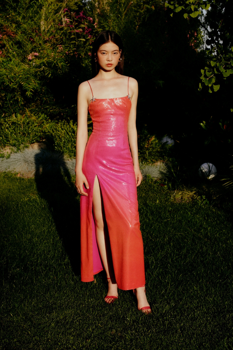 SEQUINED SLIT DRESS IN SUMMER GRADIENT - CULT MIA