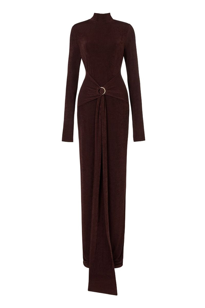 KHRISSY DRESS IN BROWN - CULT MIA