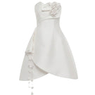 White Plan JASPONE mini dress with a stylish fit and vibrant color, shown on a model. Perfect for casual or party wear.