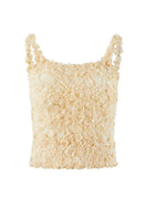 Beige Nora tank top from Chictopia, soft sleeveless top with a relaxed fit, shown on a white background.