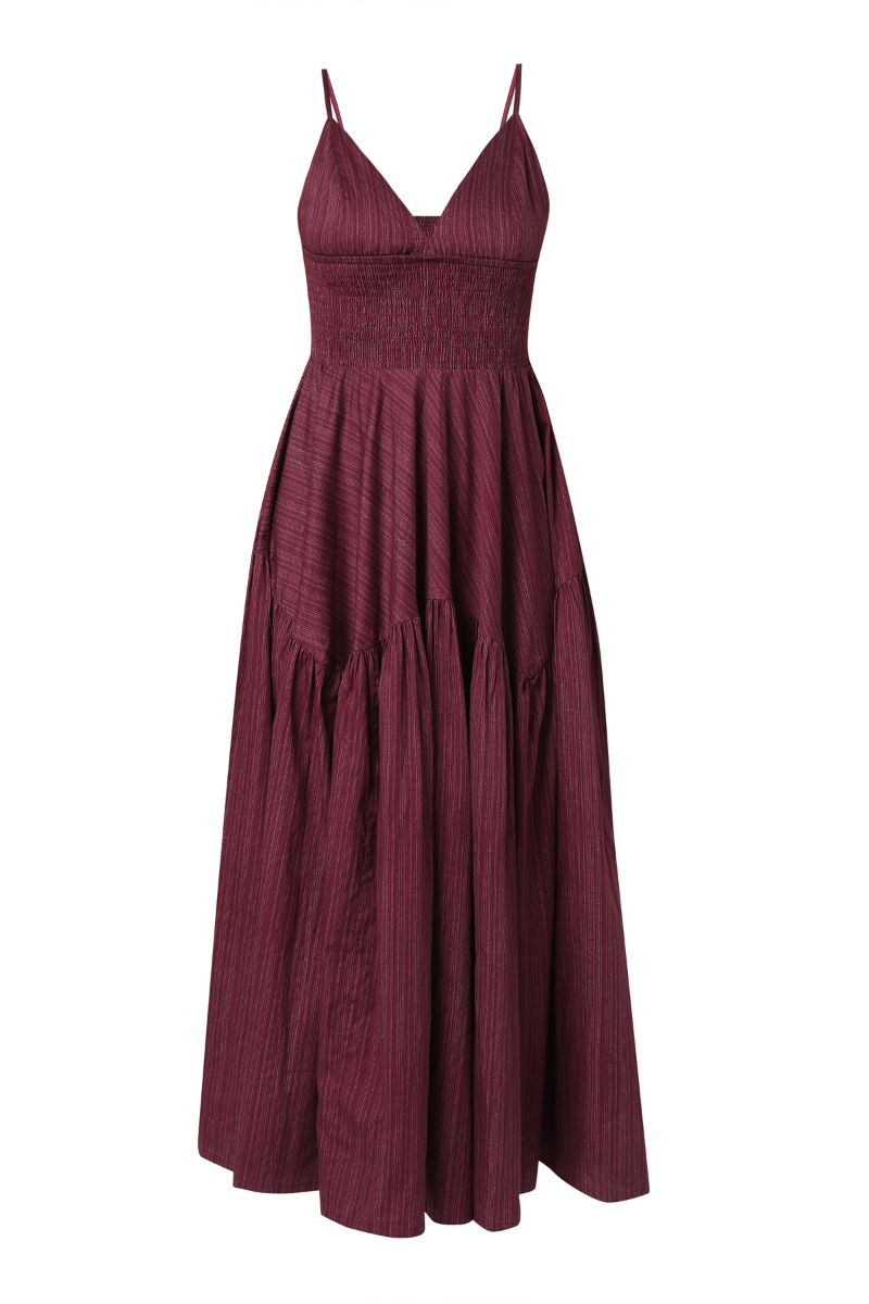 SORRENTO DRESS IN MULBERRY ETCH - CULT MIA