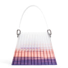 Touchless CULT MIA X purple and pink ombre pleated hand-held top handle bag with touchless design details.