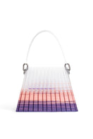 Touchless CULT MIA X purple and pink ombre pleated hand-held top handle bag with touchless design details.