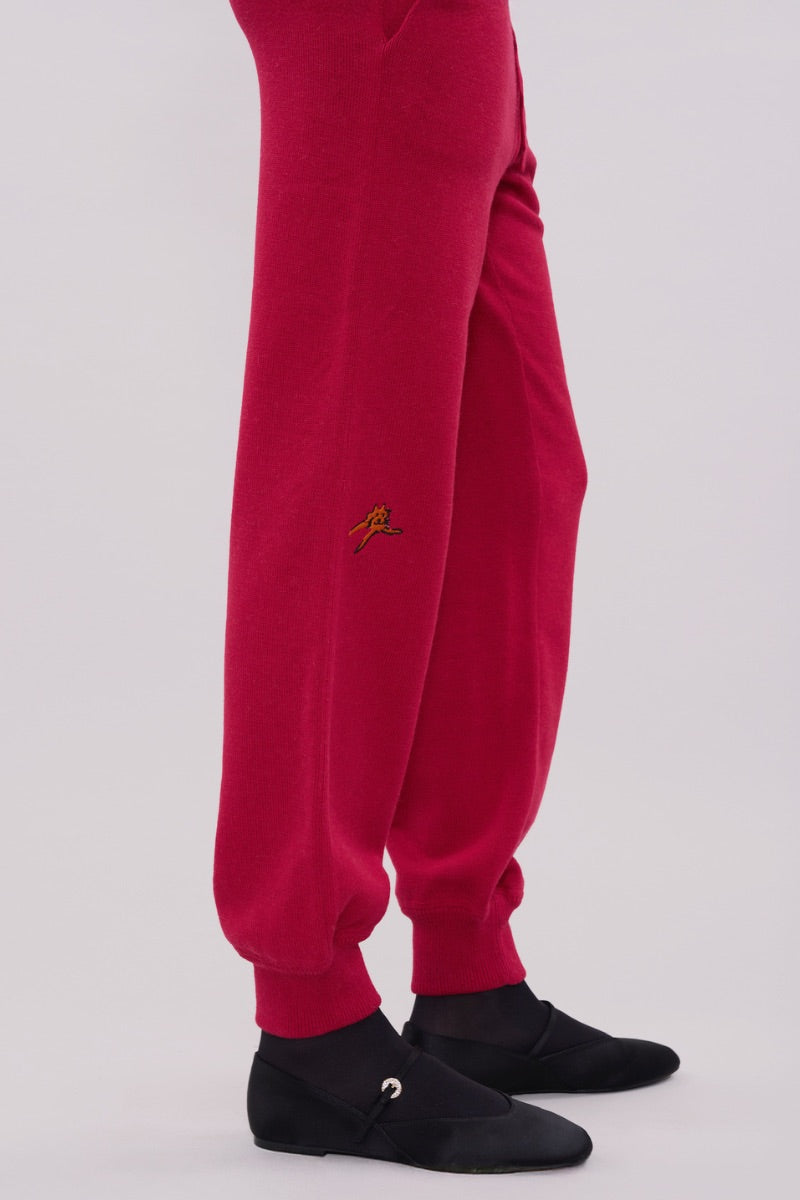 KNITTED GATO PANTS IN BURGUNDY - CULT MIA