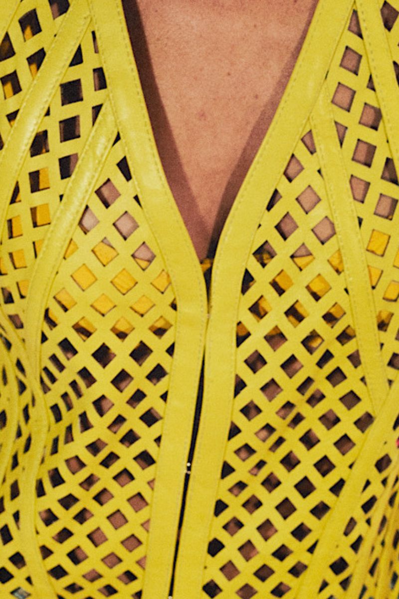AURELIA LEATHER VEST YELLOW - CULT MIA