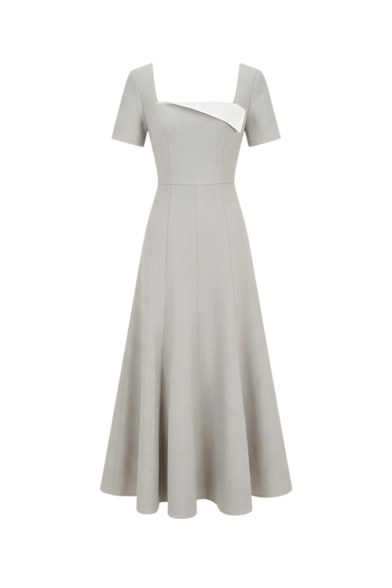 MINIMALIST SQUARE-NECK MAXI DRESS