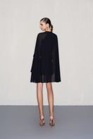 CEM Cape mini dress with gold belt, sleeveless design, stylish and fitted for a chic summer look.