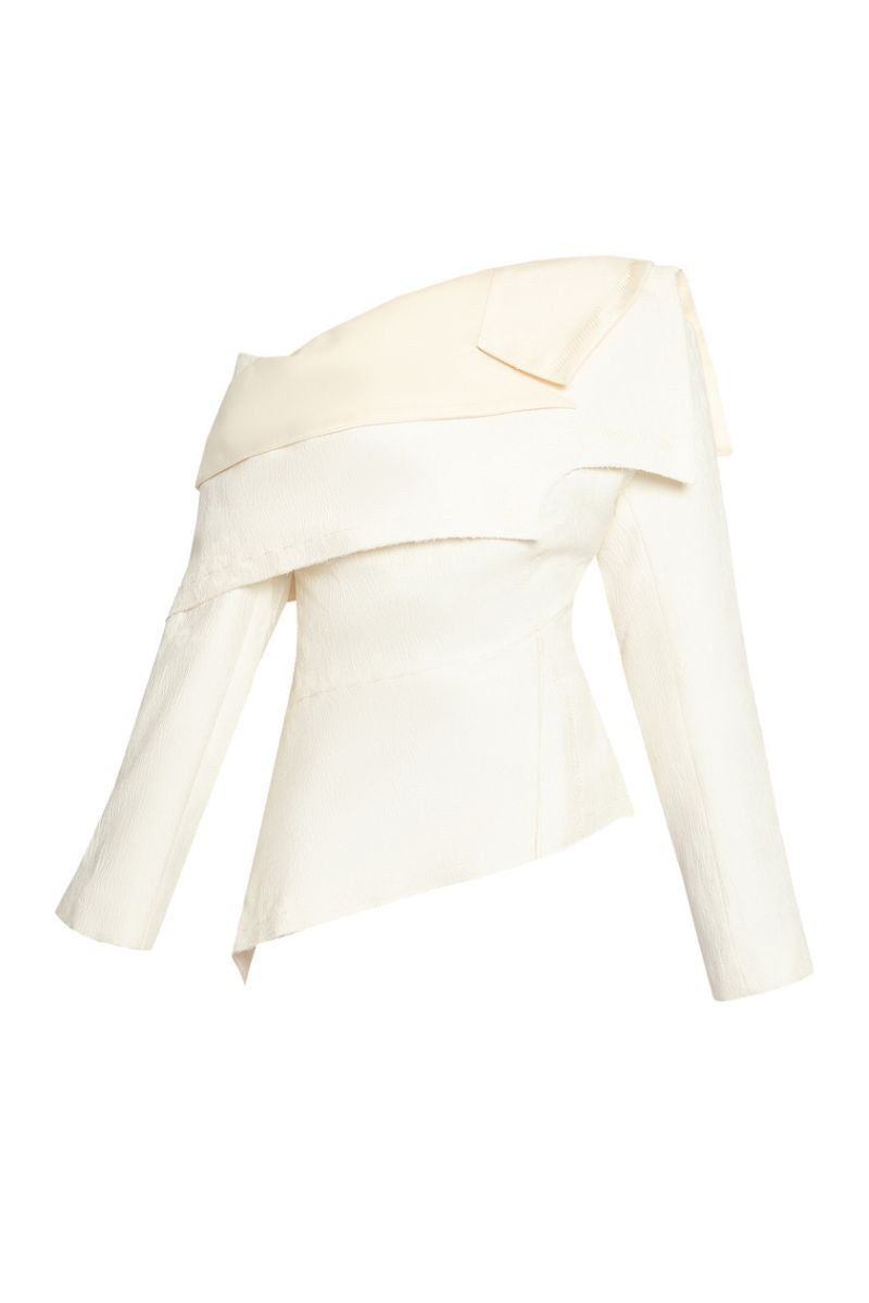 DECONSTRUCTED JACQUARD TOP WITH DISTRESSED STITCH - CULT MIA