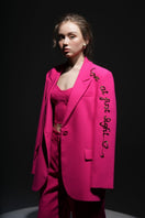 Pink Erica texture attached jacket set from 21Six co-ords, featuring a stylish matching jacket and pants with textured fabric.