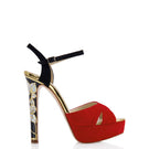 Freya Rose Rose in Bloom Rouge heels featuring elegant red floral design and high stiletto heel for stylish wear.