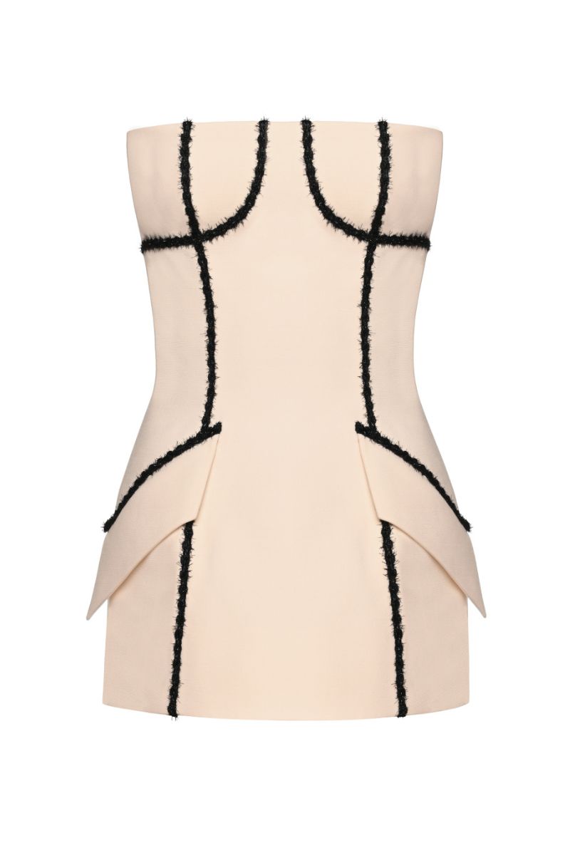 CREAM FUZZY DETAILS CORSET - CULT MIA