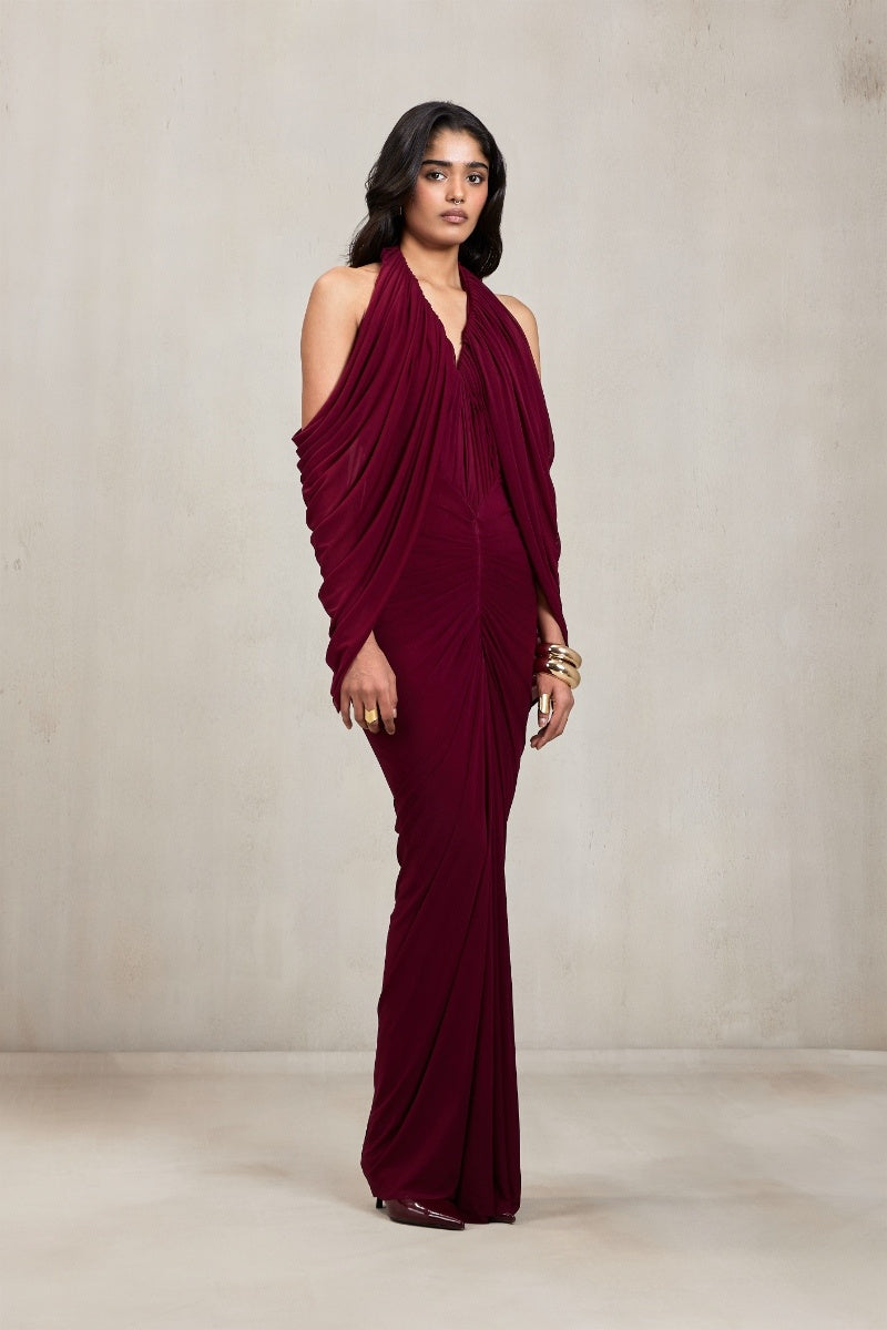 KIMBERLY GOWN IN AUBERGINE KIMBERLY GOWN IN AUBERGINE
