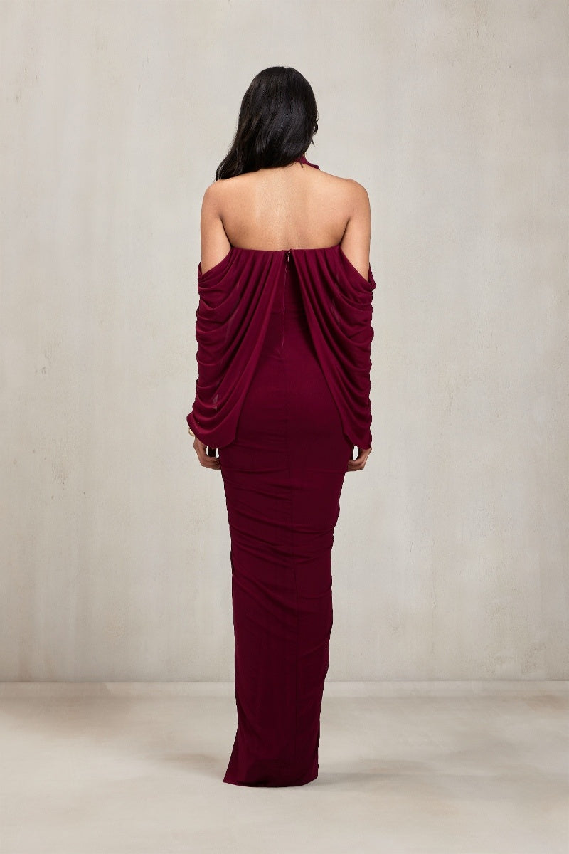 KIMBERLY GOWN IN AUBERGINE KIMBERLY GOWN IN AUBERGINE