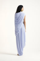 Deme by Gabriella KYRA maxi dress in periwinkle color, flowing fabric with a relaxed fit and elegant design, perfect for summer wear.