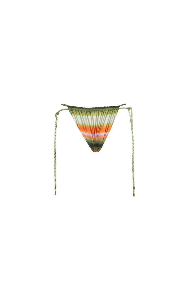 Baobab Lula bikini bottom in vibrant floral print, stylish swimwear for women, shown on a model.