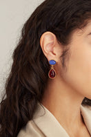 Ben Amun Calla earrings featuring elegant floral design with gold-tone finish and dangling pearl accents.