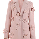 Aquarel Studio Flora blazer in vibrant floral print, tailored fit, with lapel collar and long sleeves on a neutral background.