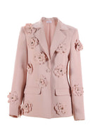 Aquarel Studio Flora blazer in vibrant floral print, tailored fit, with lapel collar and long sleeves on a neutral background.