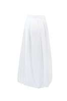 Arti Apparel Moneta midi skirt in neutral fabric, showcasing its elegant length and classic design for versatile styling.