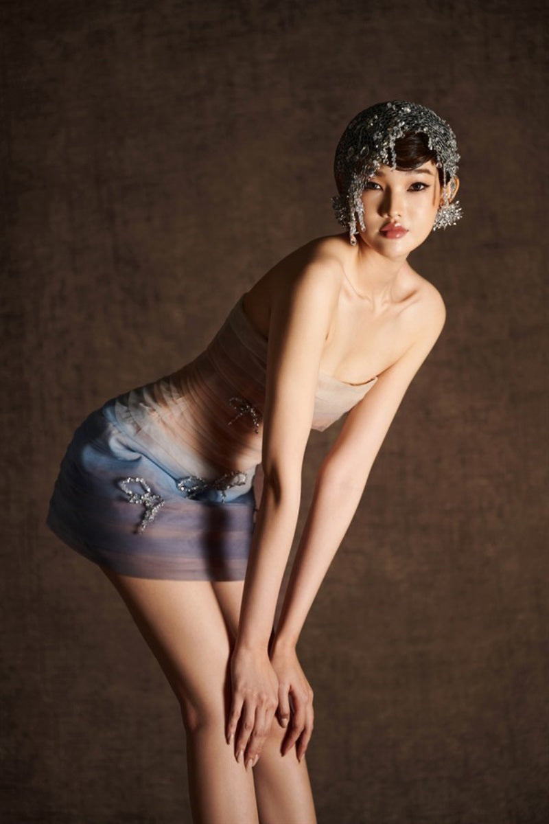 Keira Tong shading mini dress with stylish cutout design, perfect for trendy summer or casual wear.
