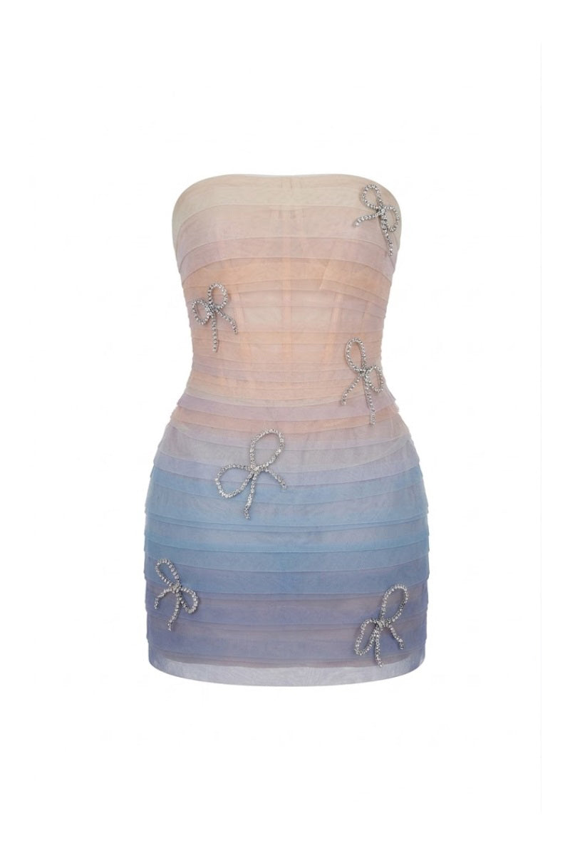 Keira Tong shading mini dress featuring a stylish, fitted design with shading pattern, perfect for casual or evening wear.