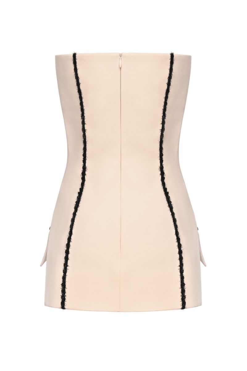 CREAM FUZZY DETAILS CORSET - CULT MIA