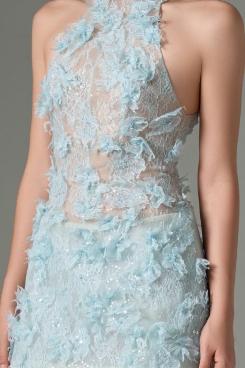 AURELIA LACE DRESS IN AQUA - CULT MIA
