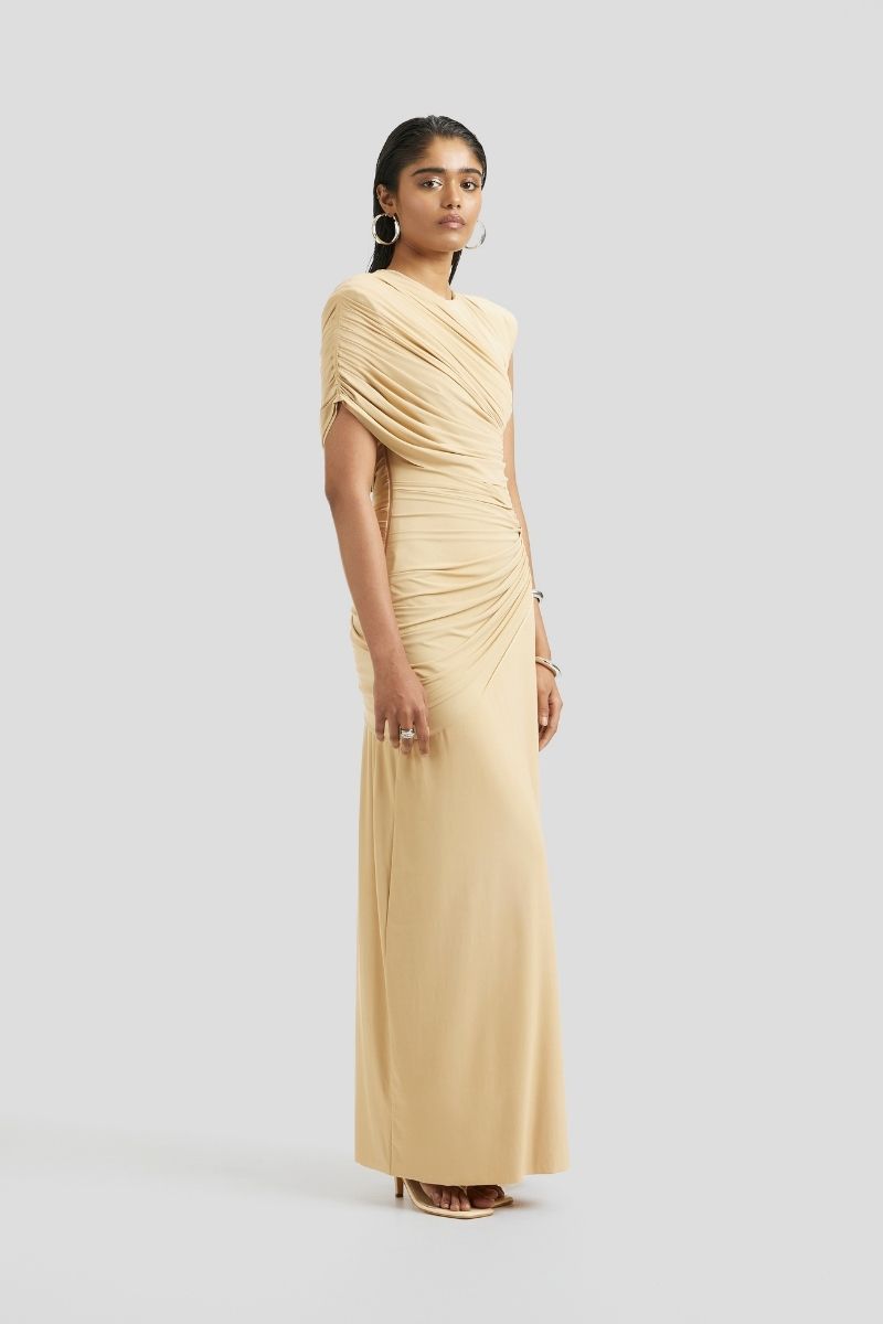 LISETTE MAXI DRESS IN BEIGE - CULT MIA