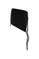 Black Giada mini skirt by Suncillo, showcasing a fitted design with a stylish waistband and sleek fabric.