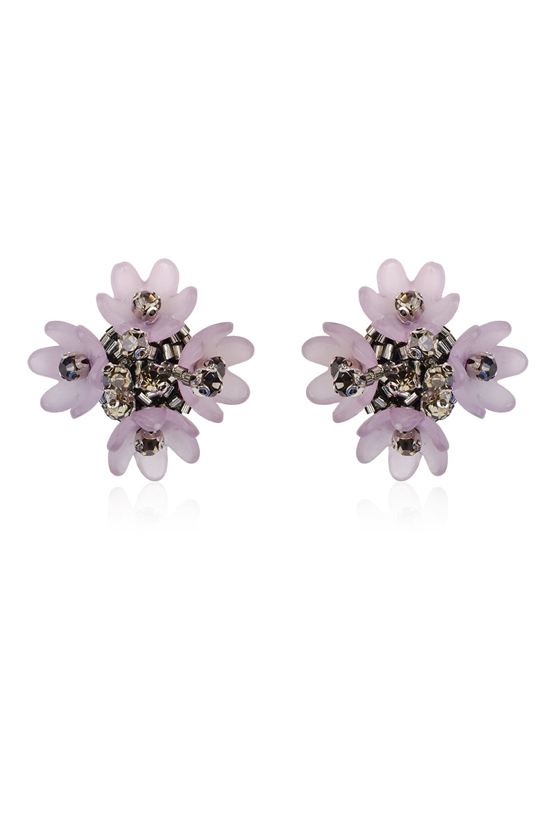 Aidan & Ice Mellow Purple Earrings featuring vibrant purple gemstone dangle earrings with silver hooks.
