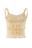 Beige Nora tank top by Chictopia, sleeveless casual top with a relaxed fit, shown on a hanger.
