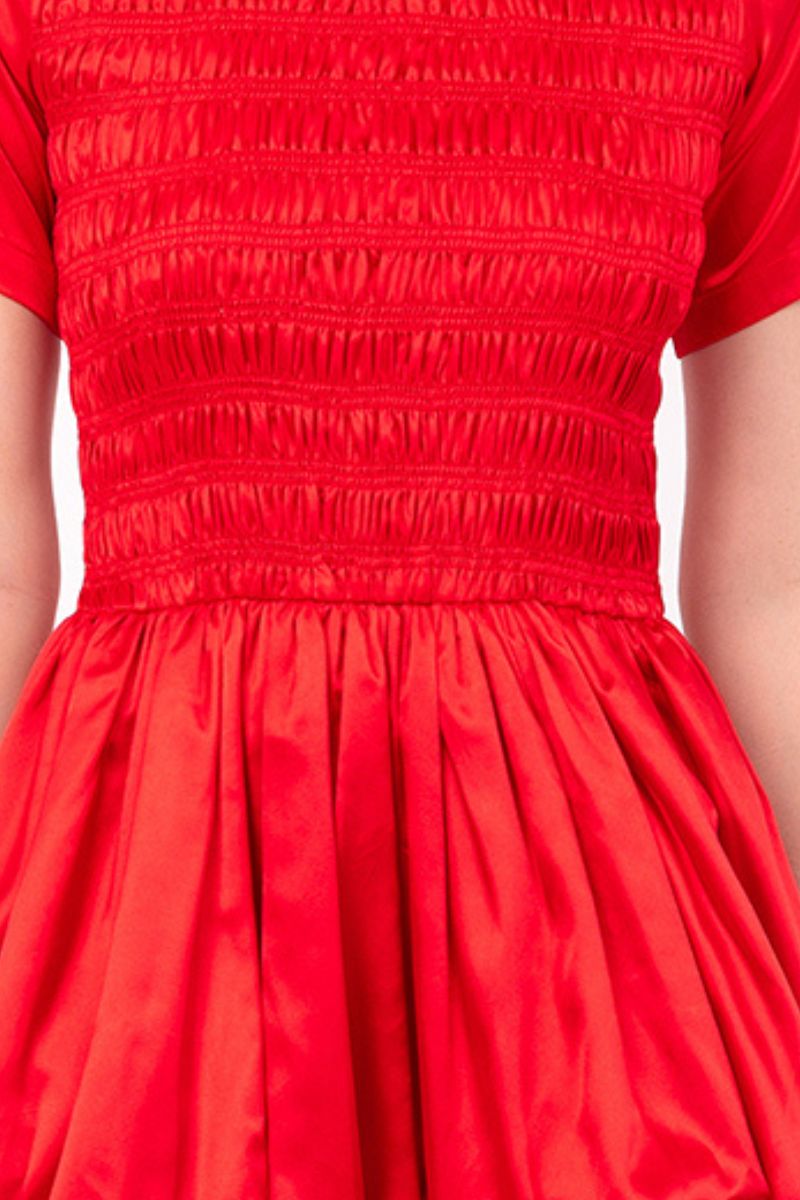 ELEANOR SATIN DRESS IN RED - CULT MIA