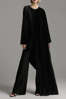 SemSem crystal-embellished draped plissé satin tunic, elegant tops with shimmering details and flowing fabric.