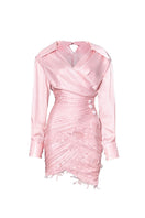 Do Long Rosé Whisper mini dress, stylish pink mini dress with elegant fit and soft fabric, perfect for casual or party wear.