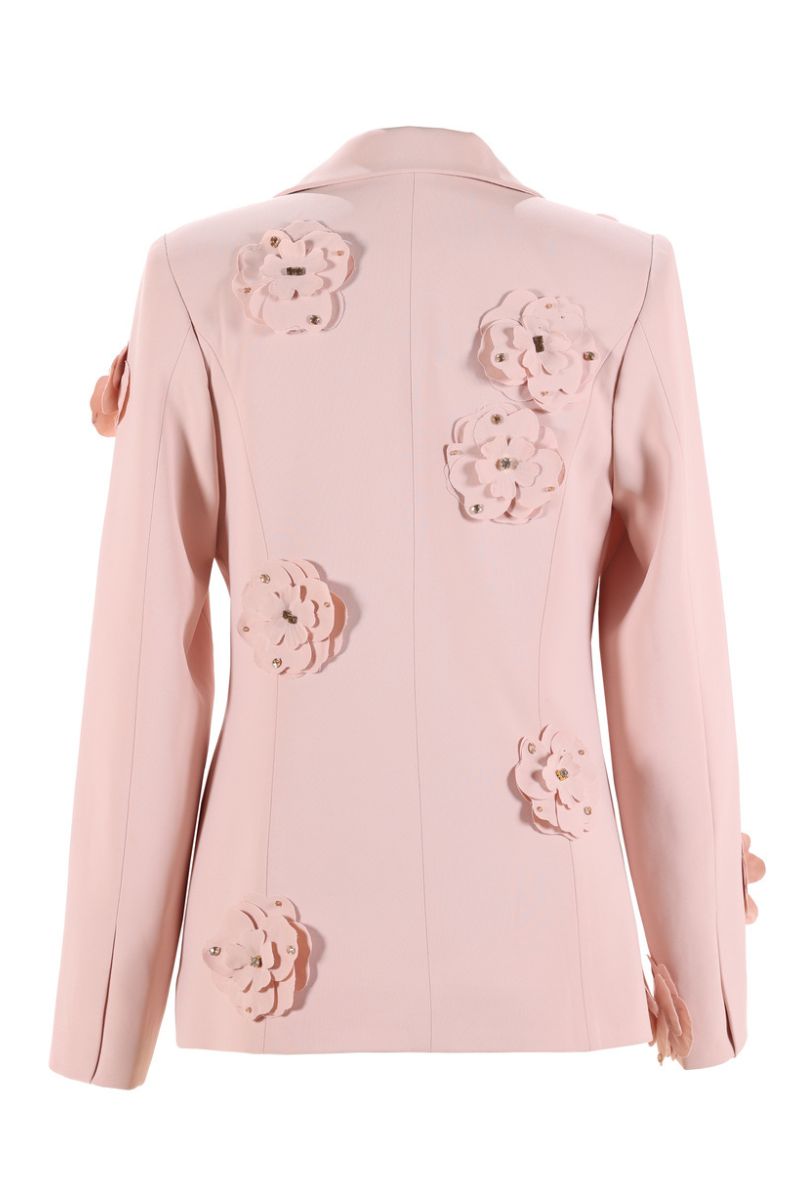 Aquarel Studio Flora blazer featuring a structured fit with floral print fabric, tailored lapels, and long sleeves.