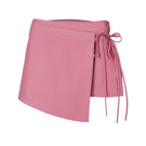 Double A blush pink leather mini skirt from CELINE, stylish and fitted with a sleek design perfect for fashionable outfits.