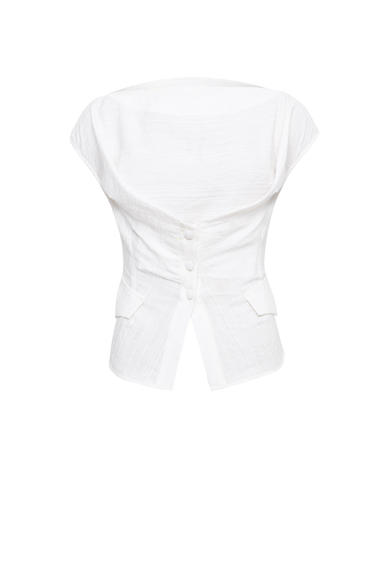 LIORA CROSSLINE TOP IN WHITE