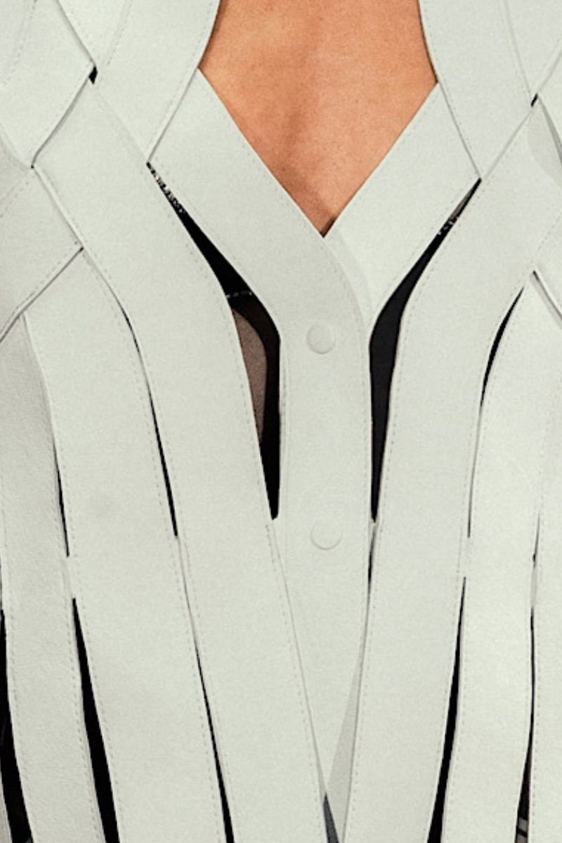BRIANNA LEATHER VEST WHITE - CULT MIA