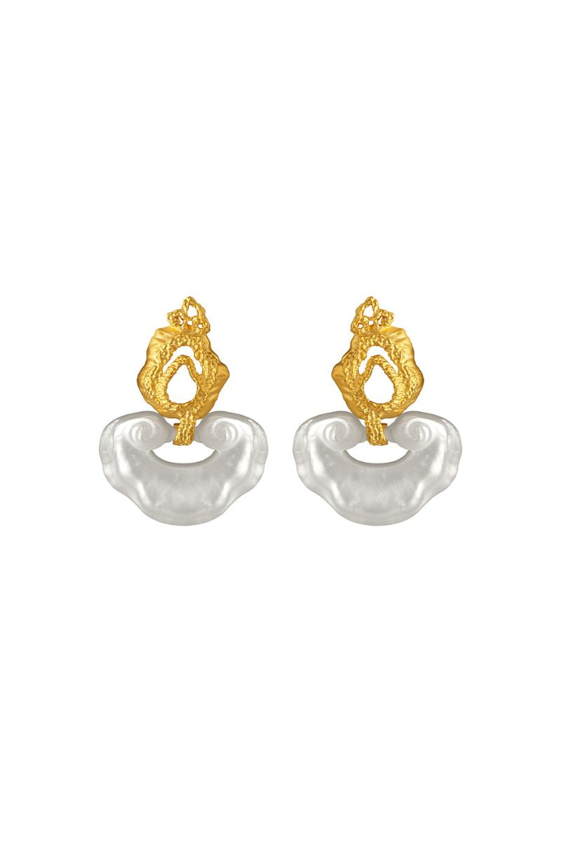 WHITE WHIRLPOOL EARRINGS - CULT MIA
