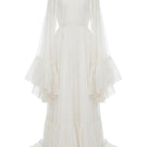 White Plan Antonia gown featuring a flowing fabric and elegant design, perfect for formal occasions.