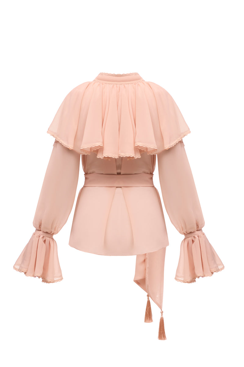 OCEAN OF THE TENDERNESS BLOUSE IN BEIGE - CULT MIA