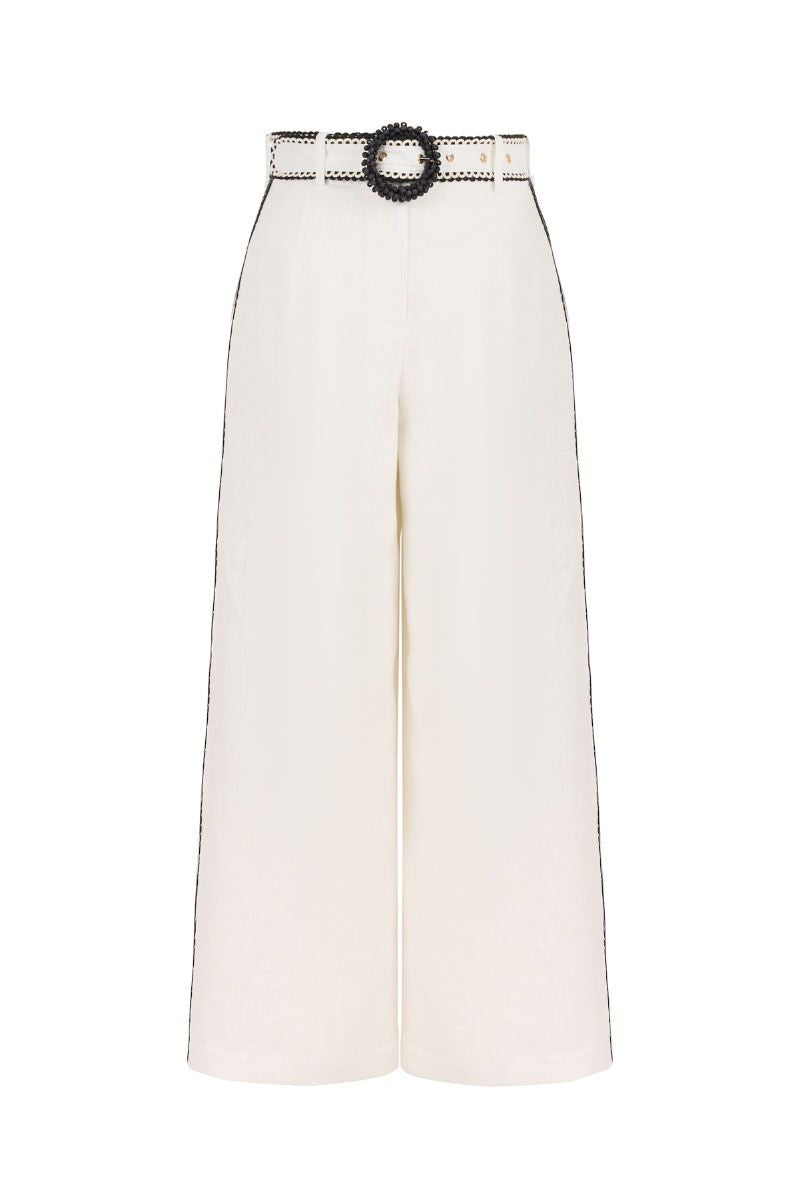 AISA Olivia pants displayed on a model, showcasing stylish tailored pants with a relaxed fit and versatile design.