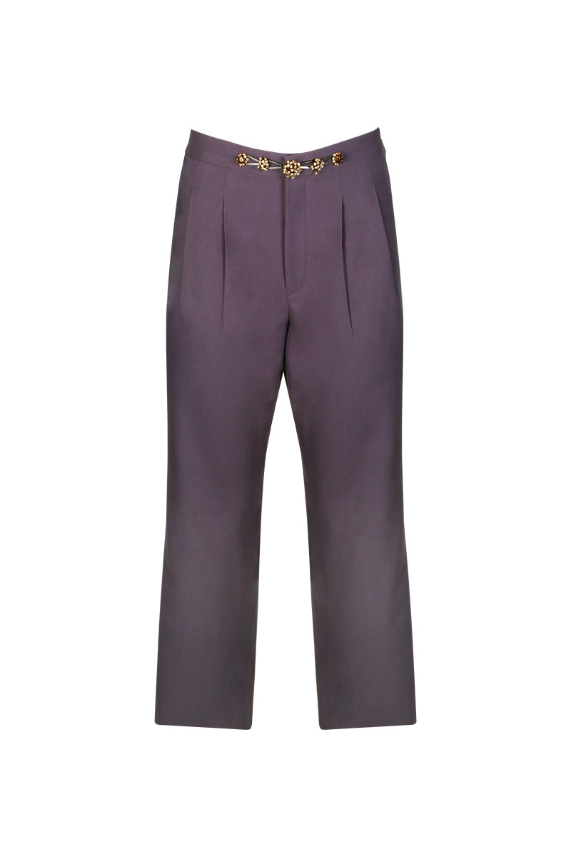 GLACIA PANTS IN GRAY PURPLE - CULT MIA
