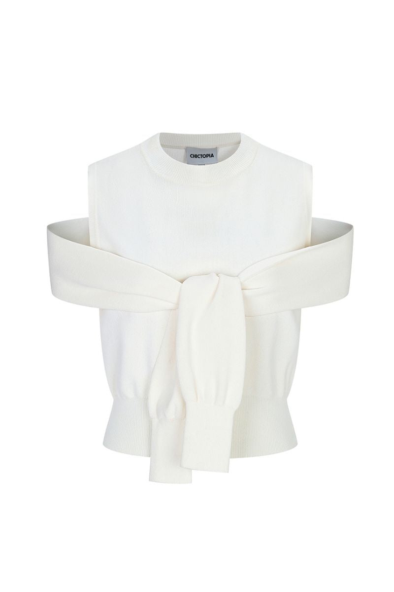 Cream Martha vest from Chictopia, a stylish sleeveless top with a fitted silhouette and textured fabric, perfect for casual wear.