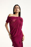 Deme By Gabriella aubergine co-ord set featuring matching top and pants, stylish and comfortable for casual wear