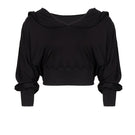 Black hooded longsleeve sweater by KRIS MARÁN, featuring a comfortable fit and casual style.