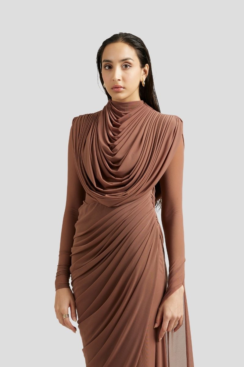 IVANNA MAXI DRESS IN MOCHA PINK - CULT MIA